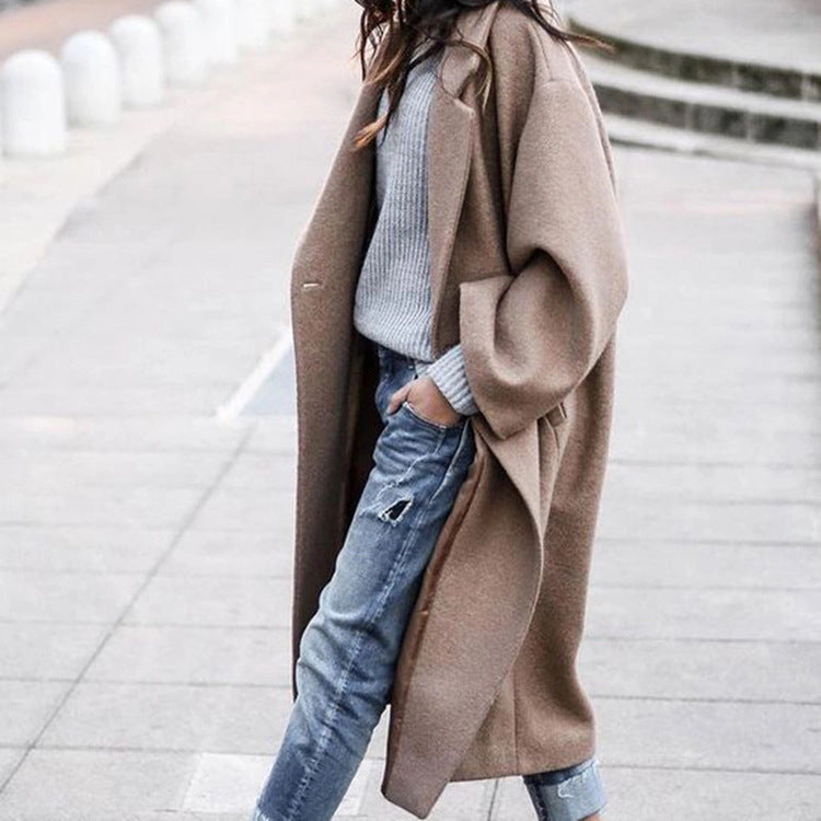 Street Wave Evelyn Elegant Long Coat With Pockets Unisex