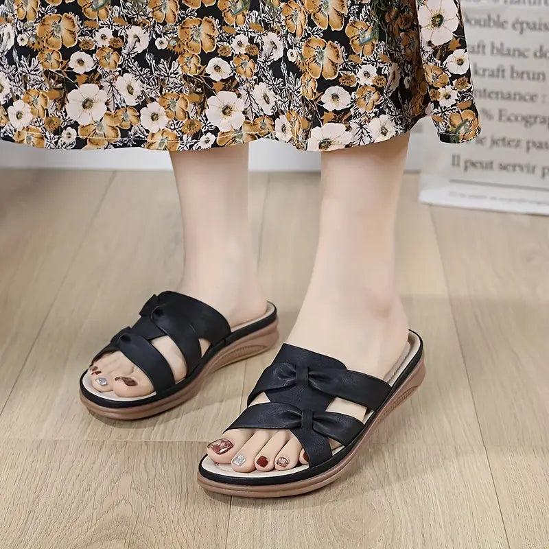 Lasino Open Toe Slip On Sandals For Women All Day Comfort Chic Summer Versatile Footwear