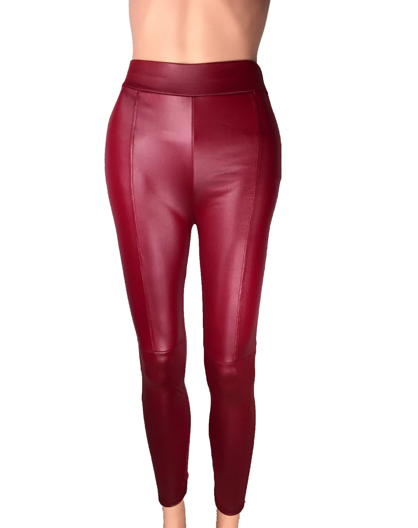 Street-Wave Womens High Waisted Faux Leather Leggings Seamless Fit For Women Flattering Premium