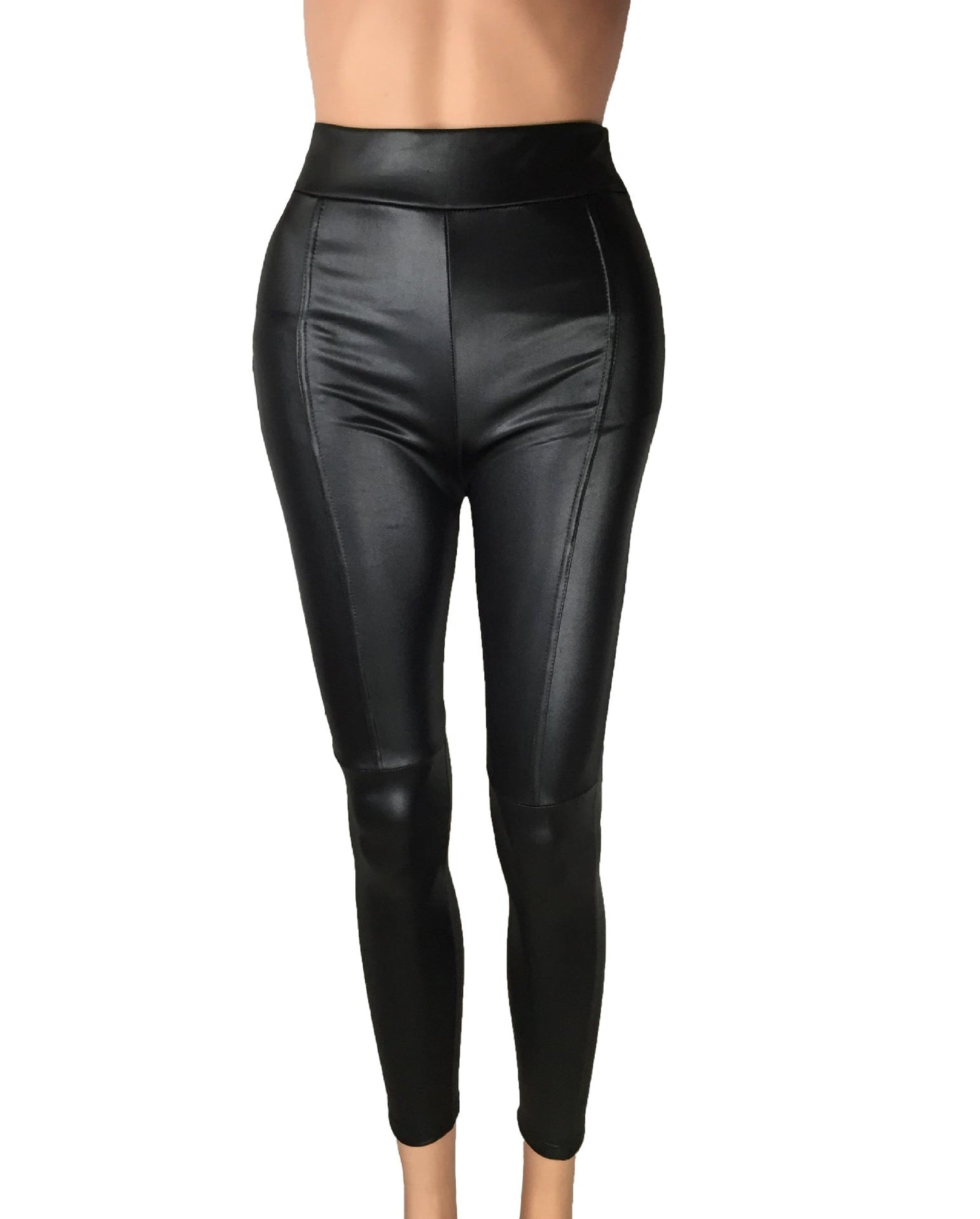 Street-Wave Womens High Waisted Faux Leather Leggings Seamless Fit For Women Flattering Premium