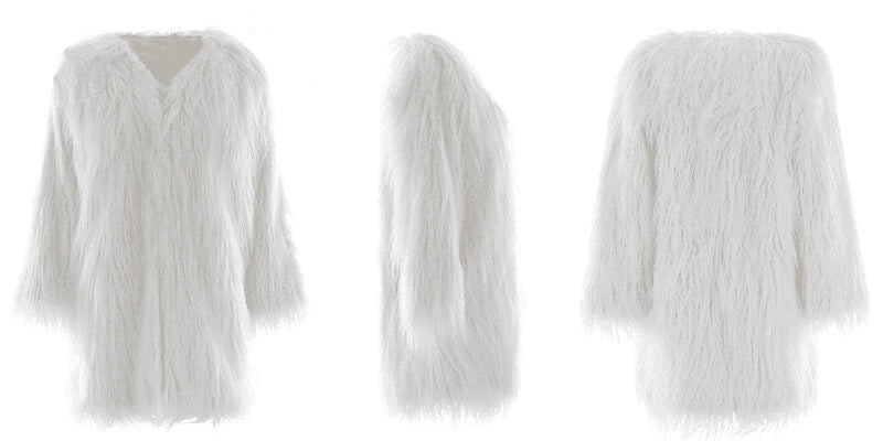 Street-wave Plush Faux Fur Coat For Women Long Coat Luxurious Cozy Warmth Chic Premium Statement
