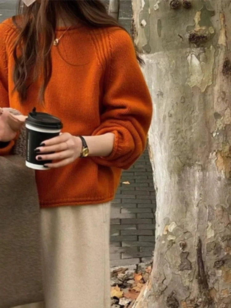 Street-wave Oversized Knit Sweater For Women Soft Breathable Warm Winter Essential With Effortless Casual Chic