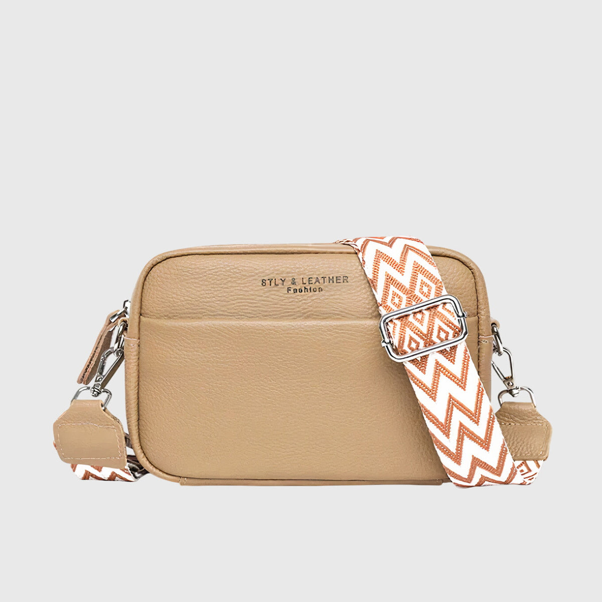 Women's Shoulder Bag with Adjustable Strap and Zipper Closure