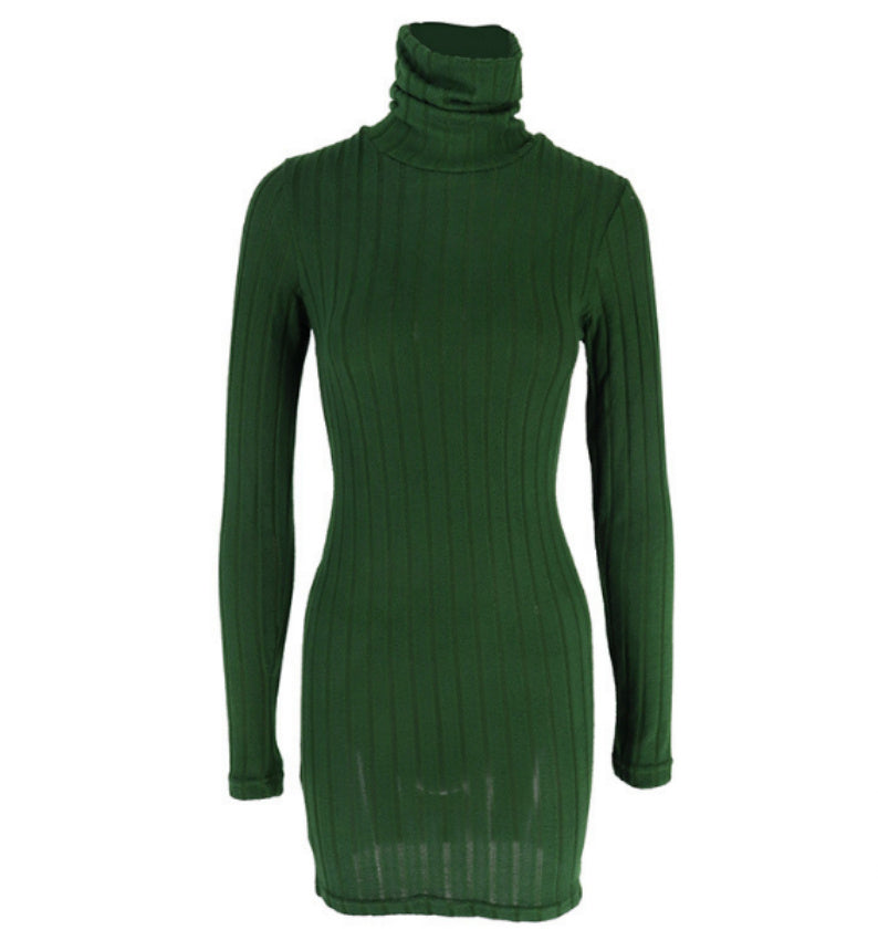 Knitted Dress Turtleneck StreetWave For Women Chic Fit