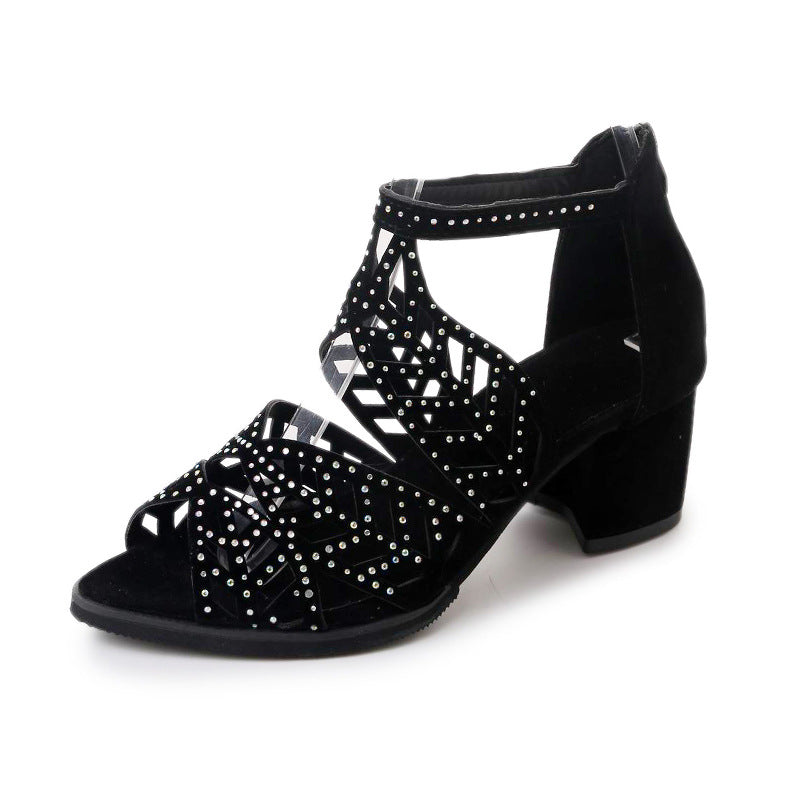 Street-Wave Elegant Womens Sandals With Glam Rhinestone Straps For Evening Wear Premium Comfort