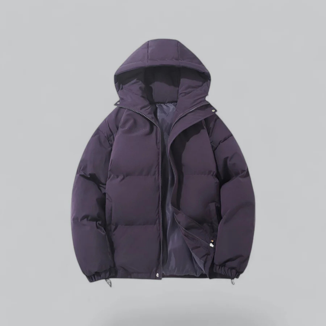 Street-Wave Winter Down Jacket With Hood And Zip Closure, Ultra Warm Puffer Coat For Men Timeless Design