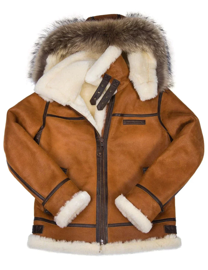 Street-Wave Women's Shearling Coat With Lamb Fur Lining And Fur Trim For Luxurious Warmth