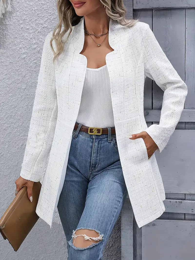 Street-wave Layered Blazer With Classic Lapel For Women Luxurious Versatile Fall Wardrobe Essential