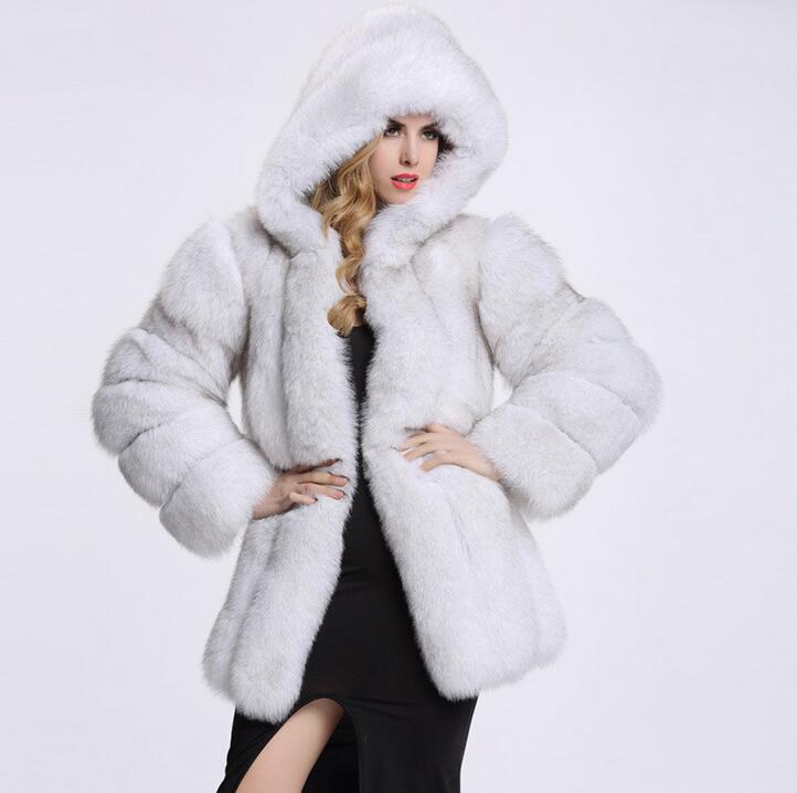 Faux Fur Hooded Coat For Women By Street Wave Luxurious Plush Warmth And Style Cozy Comfort