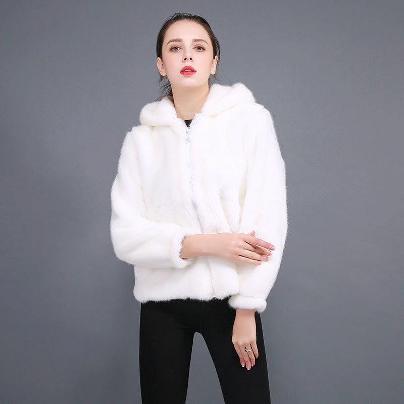 Streetwave Fluffy Faux Fur Hooded Jacket For Women Warm Cozy Chic Outerwear Premium