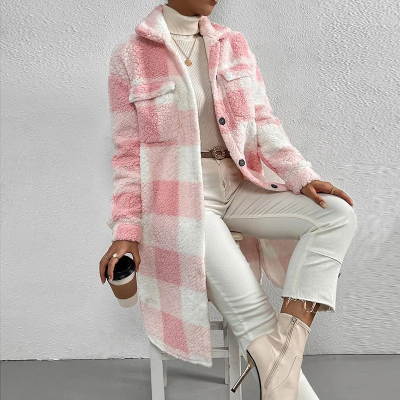 Streetwave Teddy Fleece Plaid Overshirt Cozy Warmth For Cold Weather Outfits Ideal For Casual Winter Looks