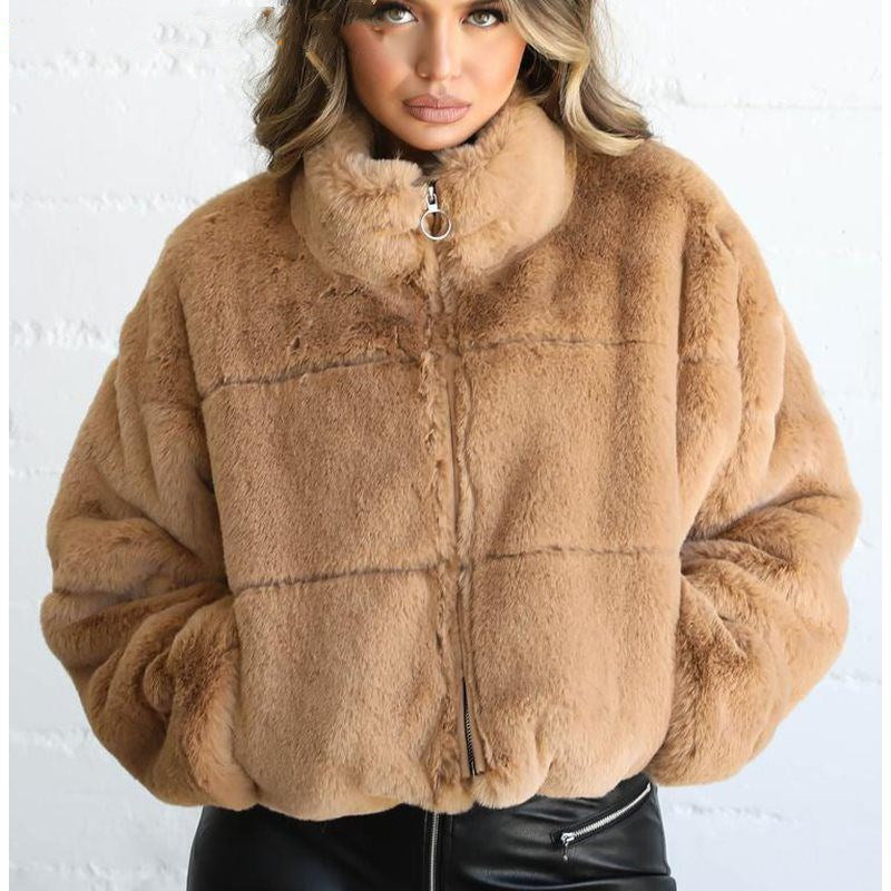 Street Wave Thermal Fur Jacket For Cold Winter Days Cozy Stylish Outerwear For Women