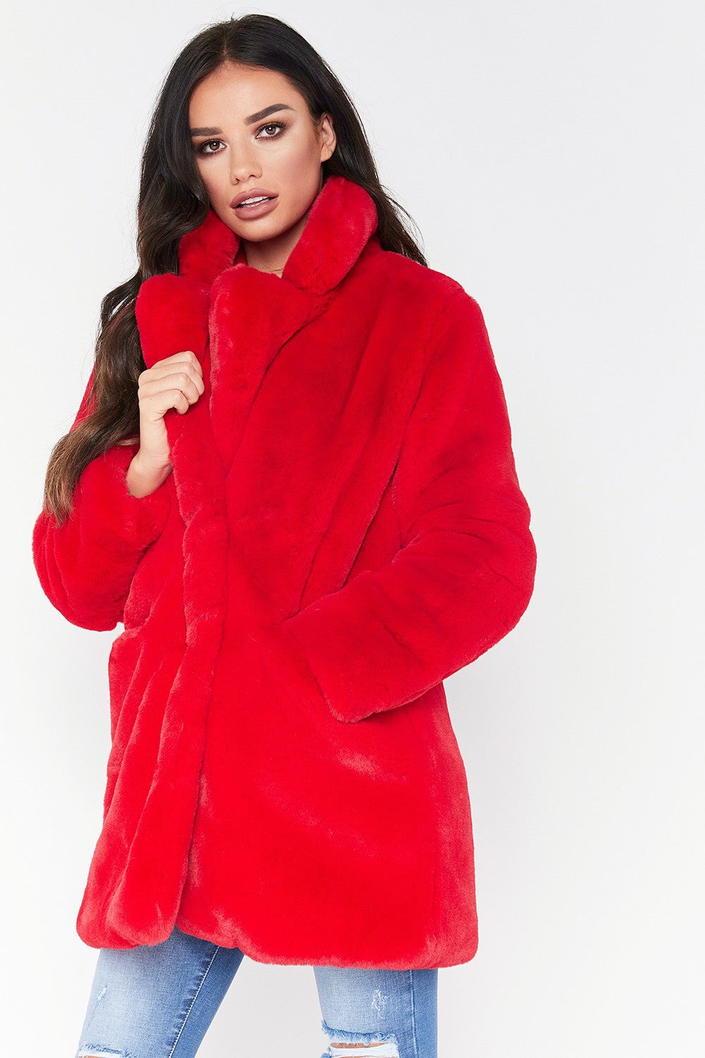 Street-wave Plush Faux Fur Hooded Long Jacket For Women Ultra Cozy Warmth And Streetwear Style