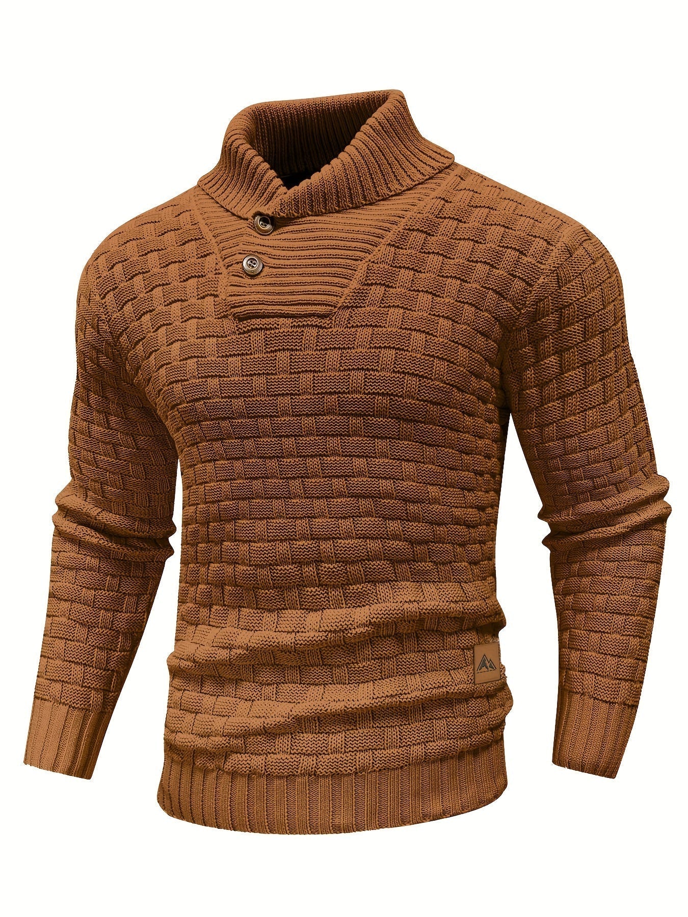 Street-wave Braided Knit Pullover Sweater For Men Classic Comfort Everyday Essential