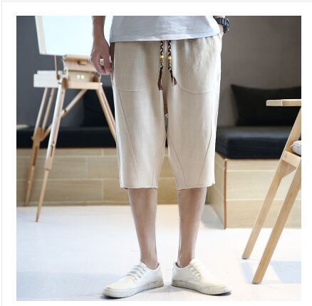 Mens Linen Pants For Men Breathable Lightweight Elastic Waistband With Practical Pockets Streetwave