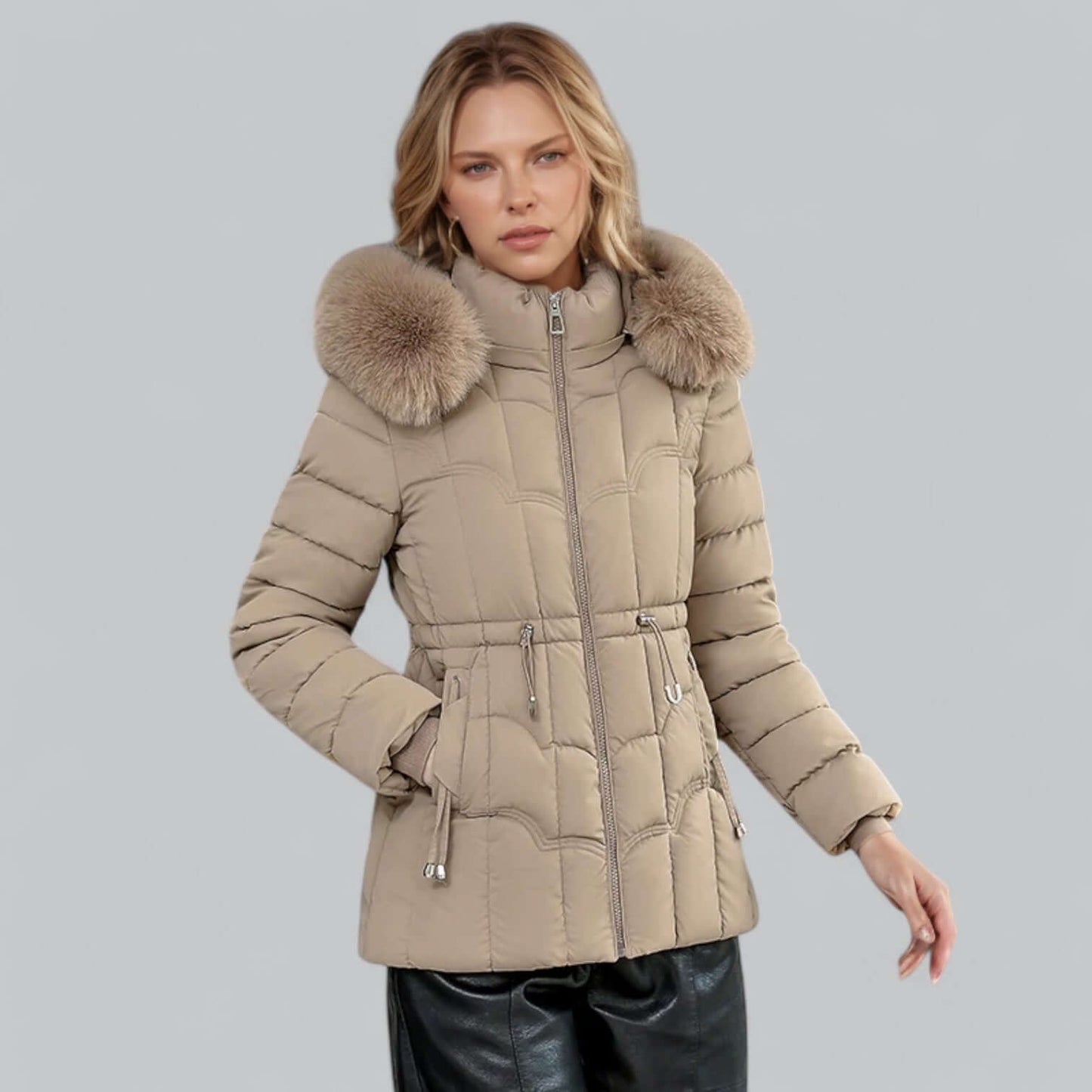 Street-wave Women's Padded Parka Coat With Faux Fur Hood, Warm Cozy Comfort, Stylish Winter Essential