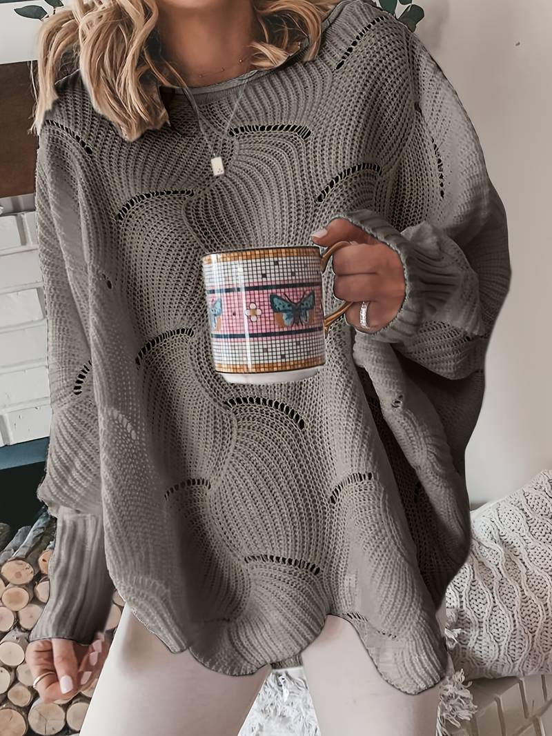 Streetwave Lavender Cozy Knit Sweater Relaxed Crewneck For Women Warm Soft Easy Care Autumn Winter Must Have