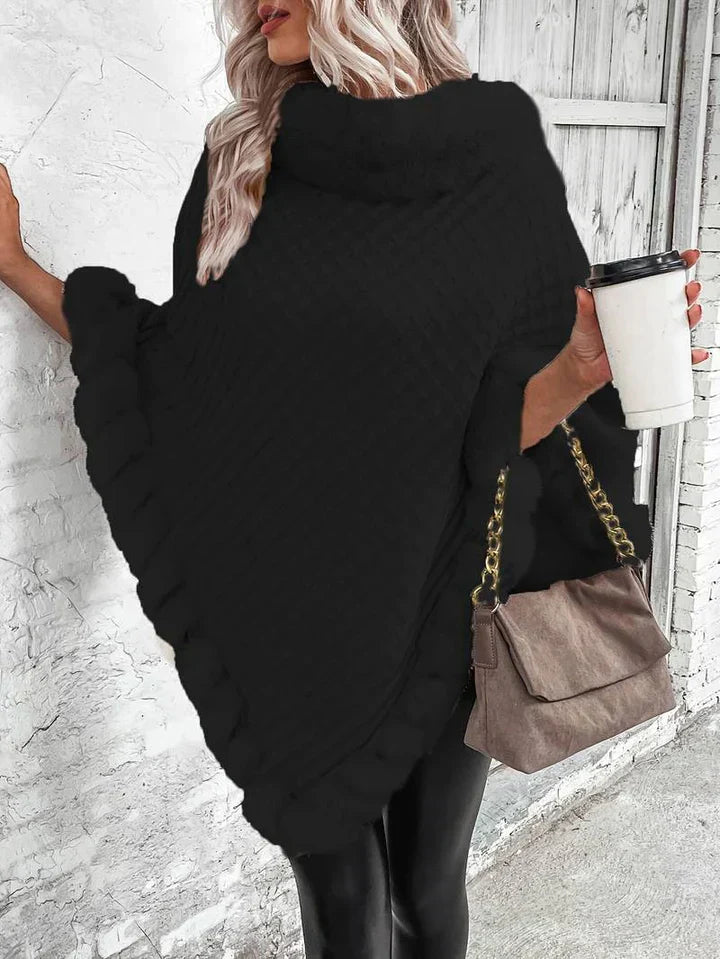 Mabel Elegant Pullover Streetwave For Women Ultra Soft Warm Poncho Sweater For Fall Winter Formal And Everyday