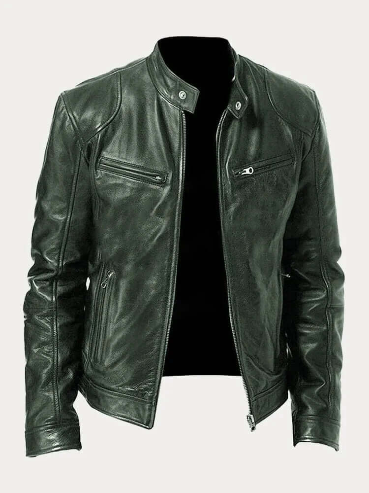 Street-wave Mens Classic Leather Jacket Premium Durable Outerwear For Urban Men Style