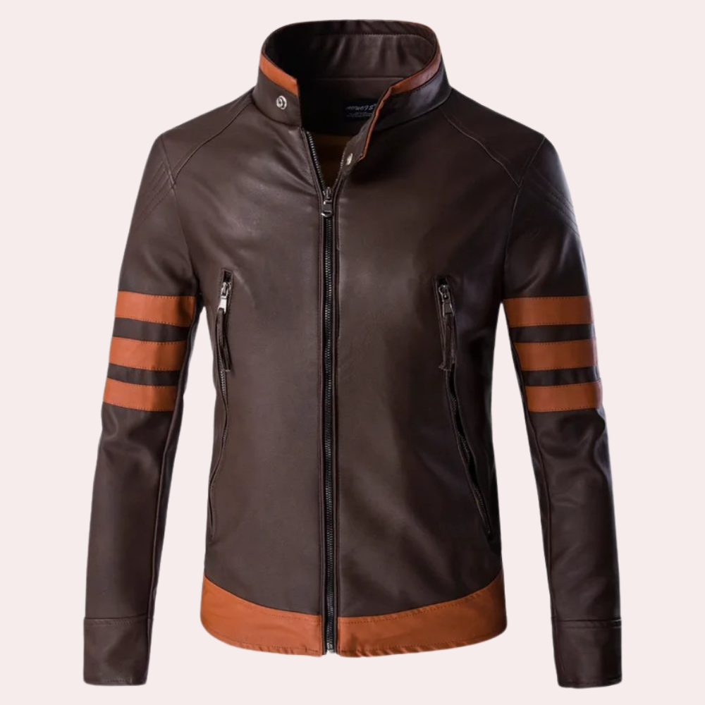 Marcus Classic Leather Biker Jacket For Men By Street-Wave Durable Timeless Style For Everyday And Adventure