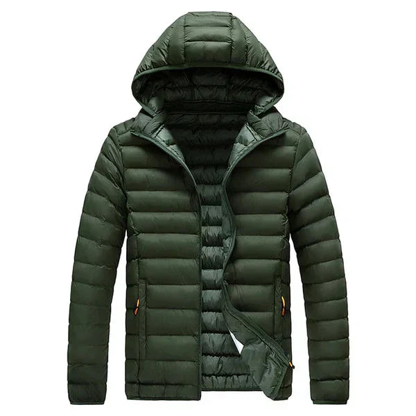 Street-wave Men Hooded Puffer Transitional Jacket Zip Front All Weather Comfort Pro
