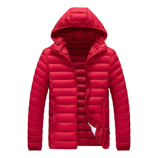 Street-Wave Mens Lightweight Puffer Jacket With Removable Hood Warm Insulated Winter Coat