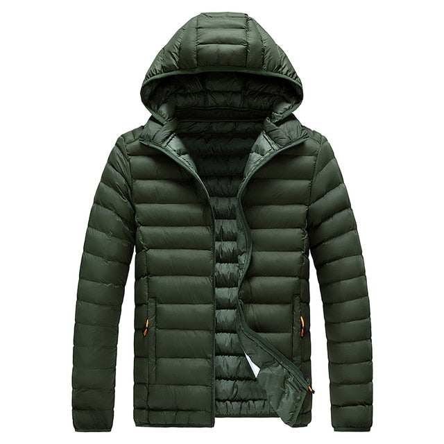 Street-Wave Mens Lightweight Puffer Jacket With Removable Hood Warm Insulated Winter Coat