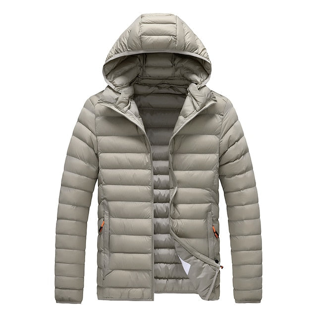 Street-Wave Mens Lightweight Puffer Jacket With Removable Hood Warm Insulated Winter Coat