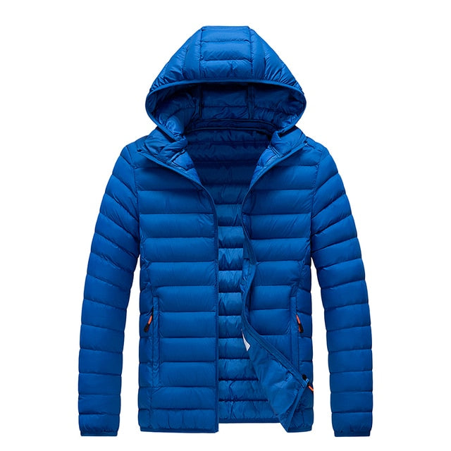 Street-Wave Mens Lightweight Puffer Jacket With Removable Hood Warm Insulated Winter Coat