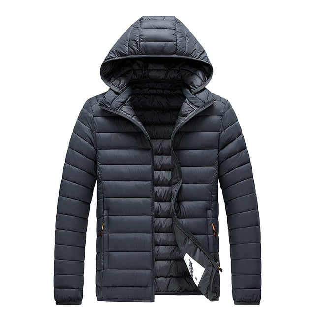 Street-Wave Mens Lightweight Puffer Jacket With Removable Hood Warm Insulated Winter Coat