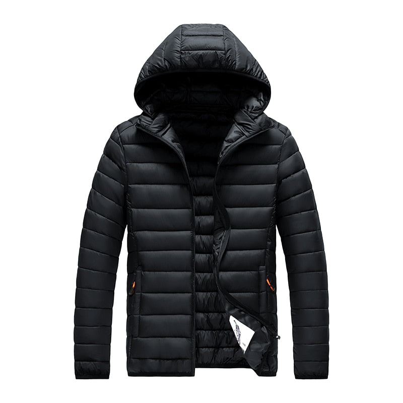 Street-Wave Mens Lightweight Puffer Jacket With Removable Hood Warm Insulated Winter Coat