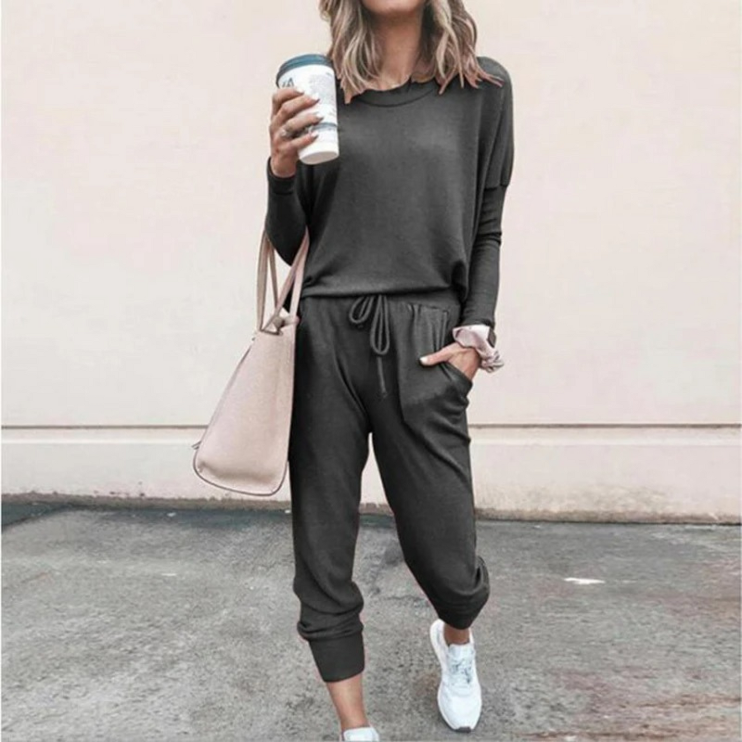 Women's Jogger Lounge Set with Adjustable Waist and Soft Fabric