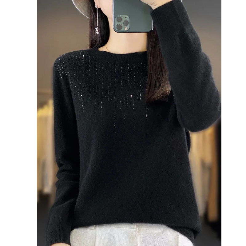 Street-wave Glitter Knit Sweater for Women Luxurious Cozy Glam With Sparkling Details