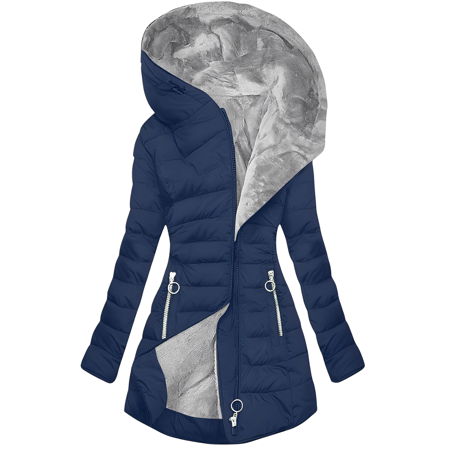 Street-Wave Women's Hooded Puffer Coat With Plush Lining For Ultra Warmth And Style
