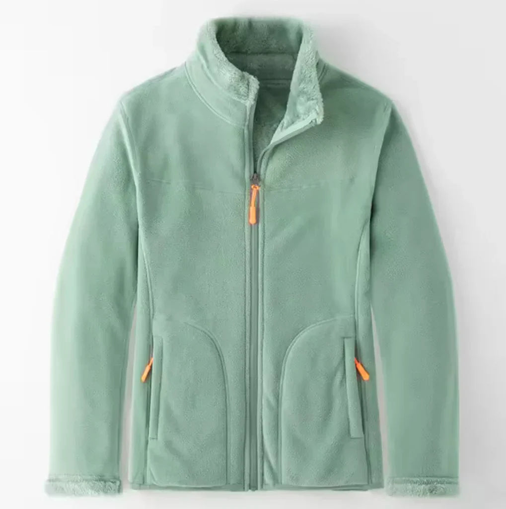 Men's Fleece Exterior Jacket With Plush Lining Full Zip Zippered Pockets Regular Fit
