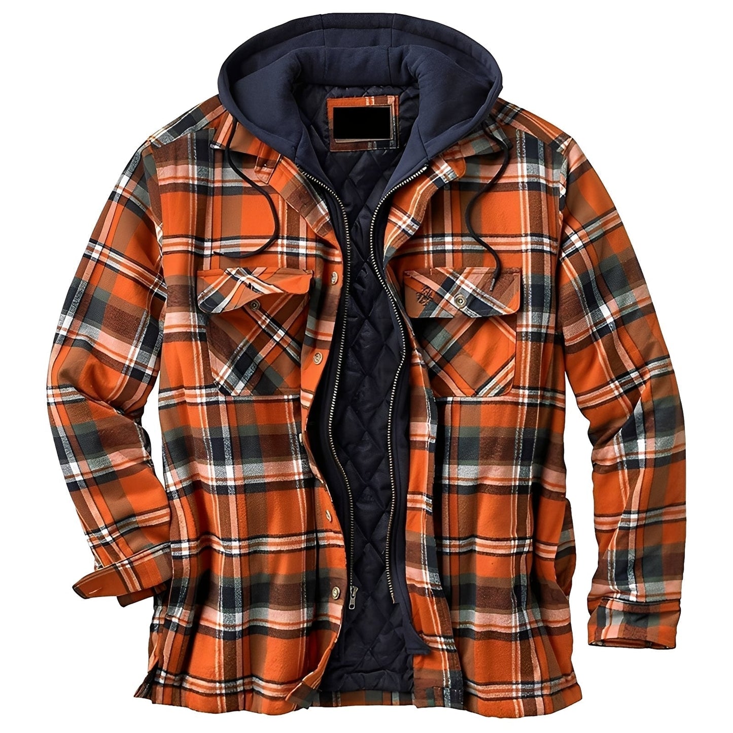 Street-Wave Men Flannel Plaid Jacket With Warm Quilted Lining For Cold Days Durable Craftsmanship Casual Outerwear
