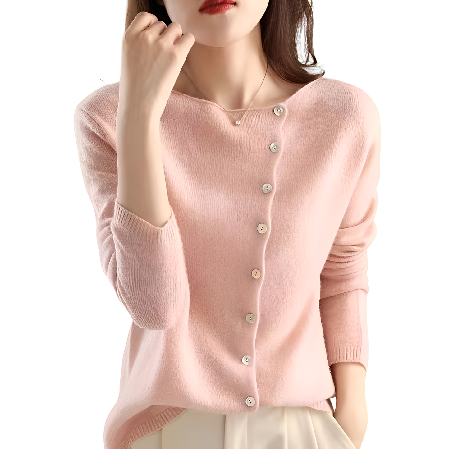 Street-Wave Wool Cardigan For Women Cozy Relaxed Fit Knit With Long Sleeves Perfect For Daily Wear And Layering