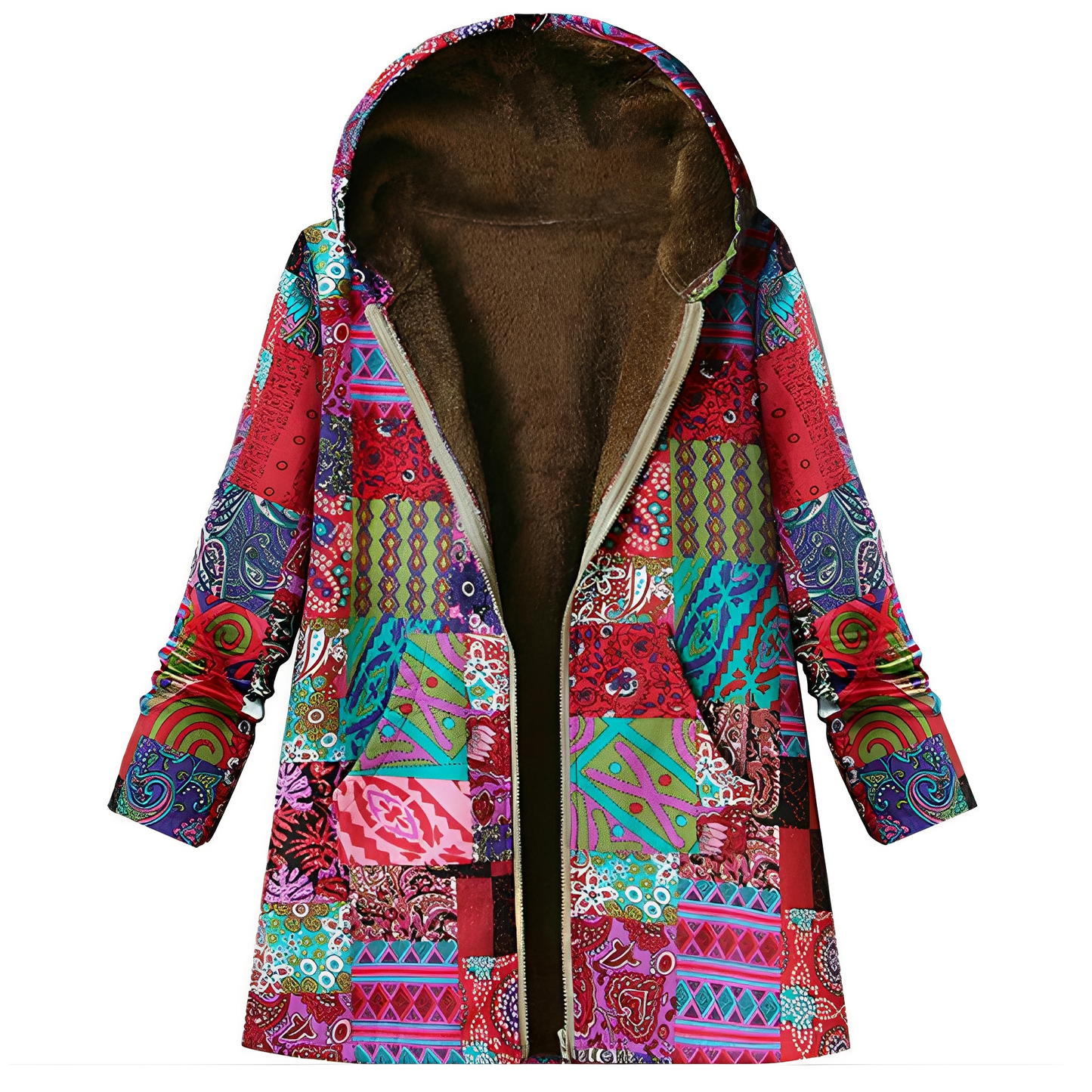 Street-Wave Floral Winter Coat For Women With Premium Warmth And Patterned Detailing Cozy And Chic
