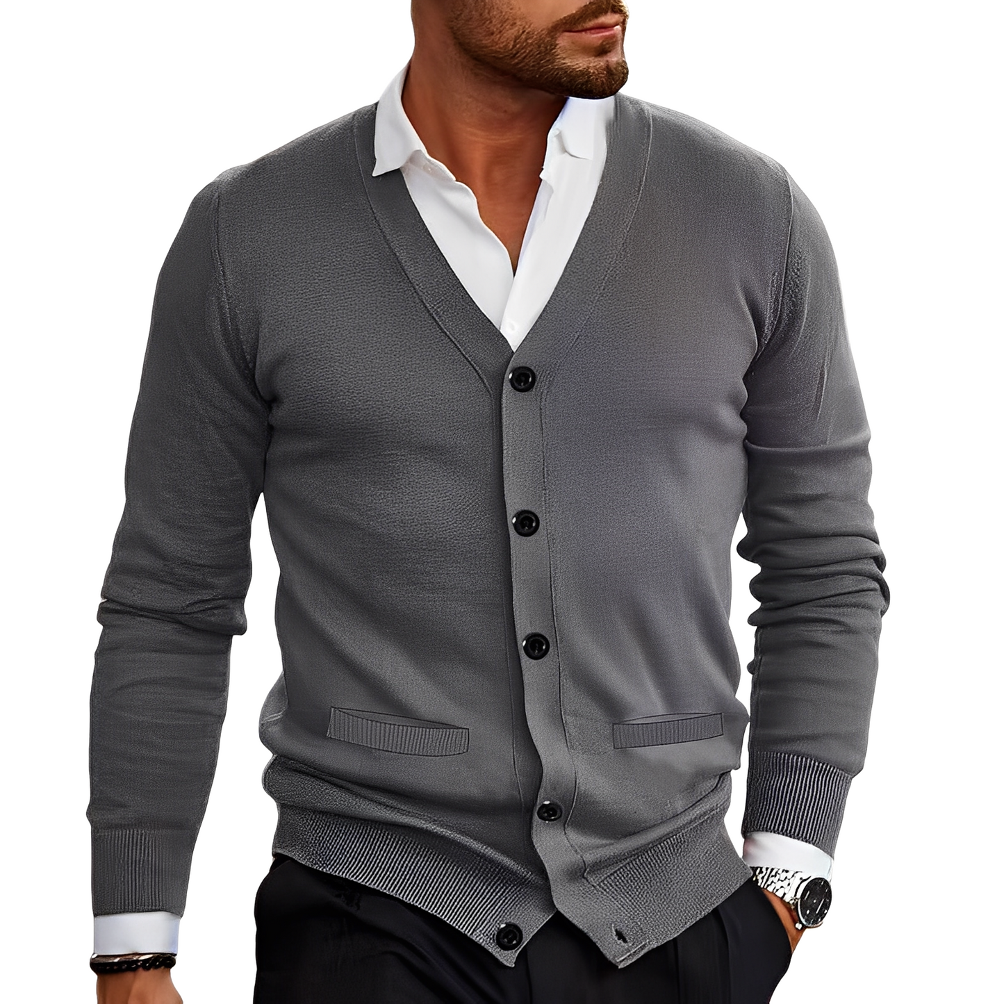 Street-Wave Cardigan For Men Everyday Comfort With Lightweight Knit And Minimalist Modern Style