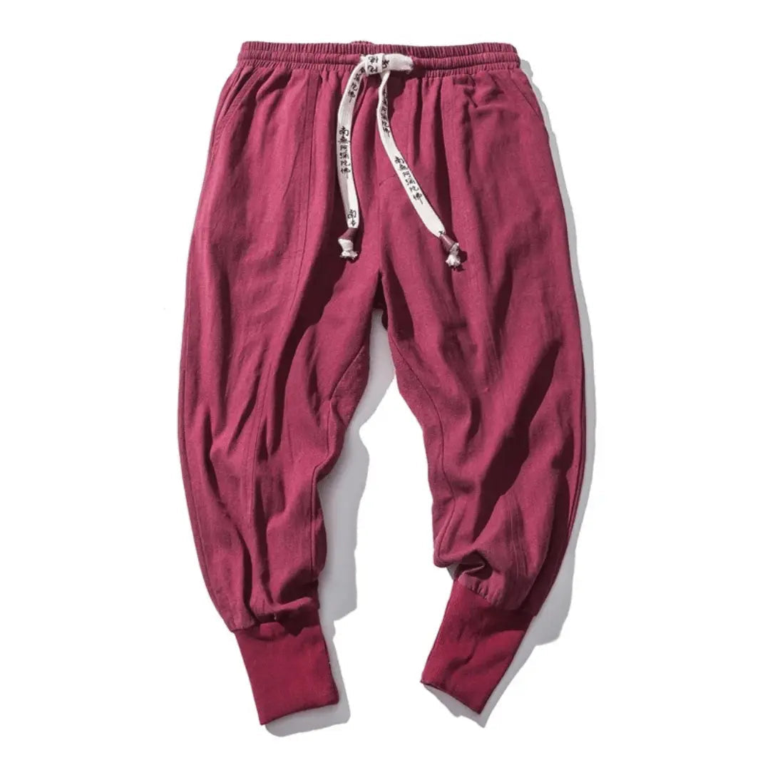 Kenji Japan Style Loose Fit Drawstring Waist Pants With Premium Cotton Blend Trousers For Everyday Streetwear