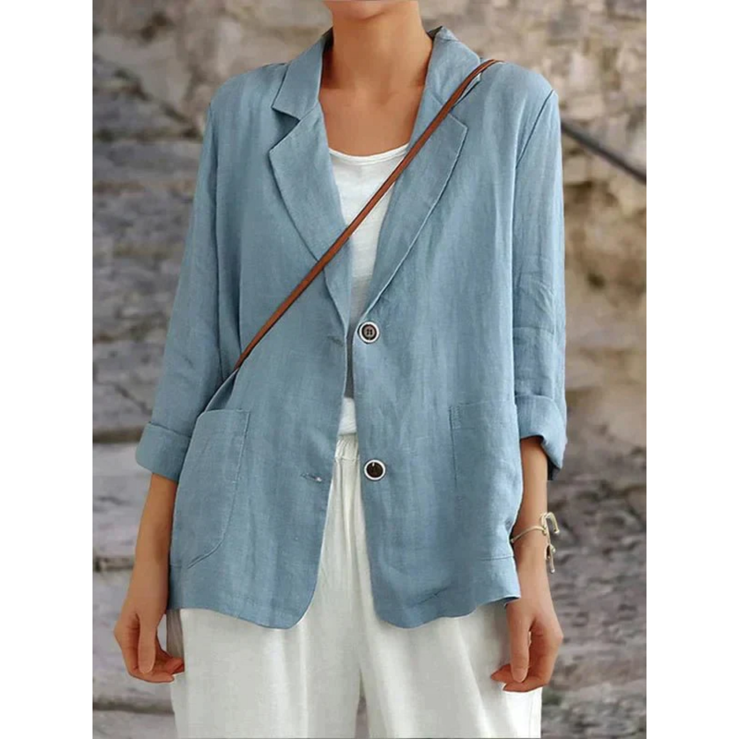 Streetwave Celandra Linen Blazer For Women Elegant Lightweight Classic Fit For Work And Casual Wear