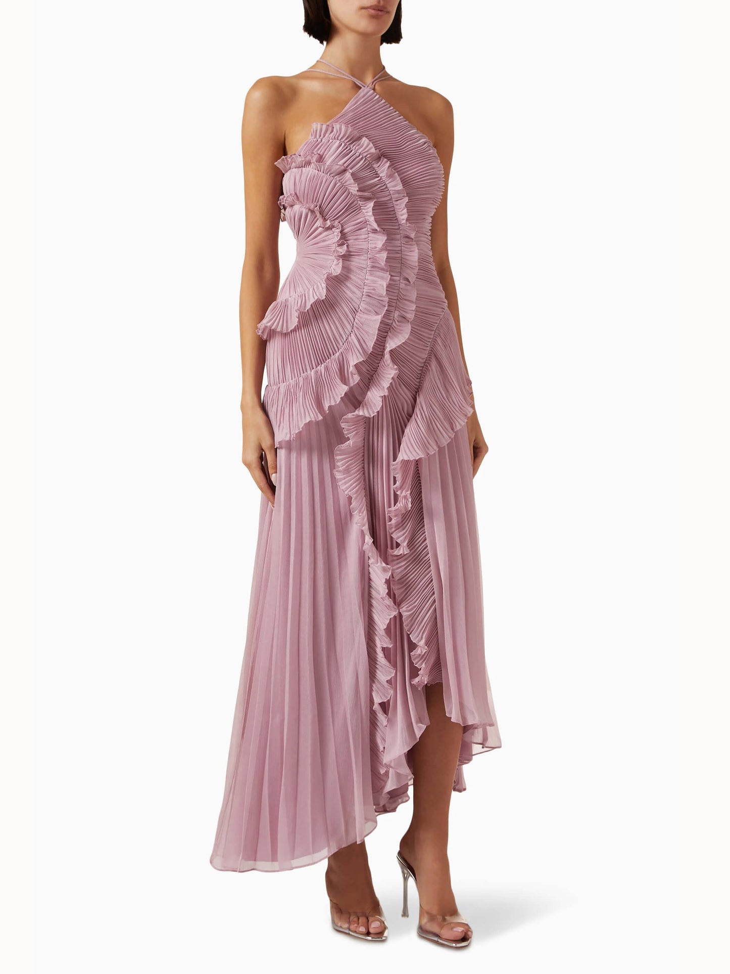Street-Wave Avery Asymmetric Pleated Dress Dramatic Ruffles Women