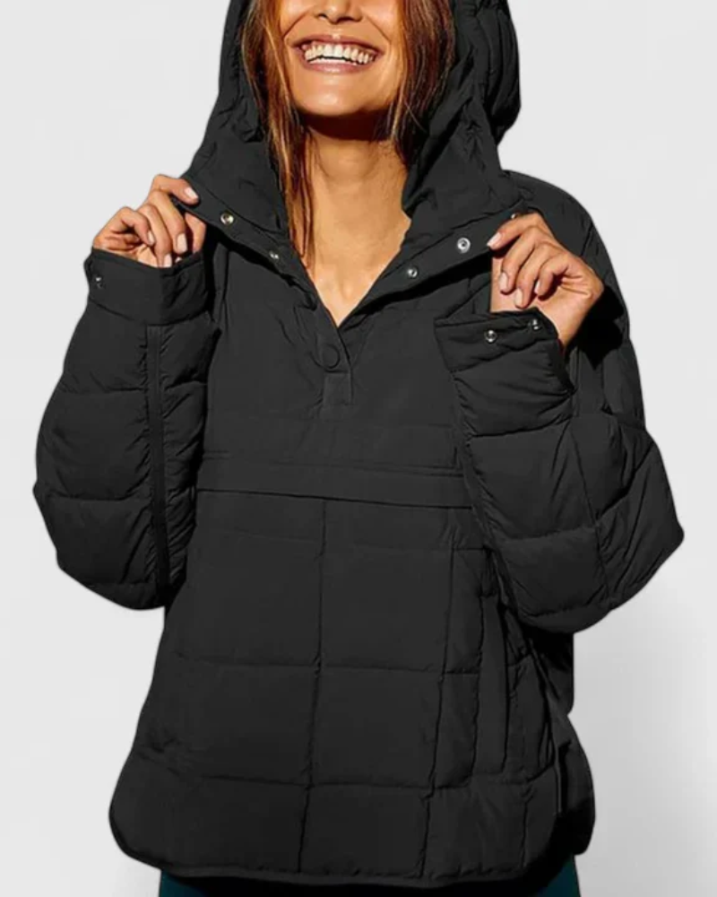 Street-Wave Puffer Pullover Jacket for Women, Cozy Warmth With Modern Casual Style