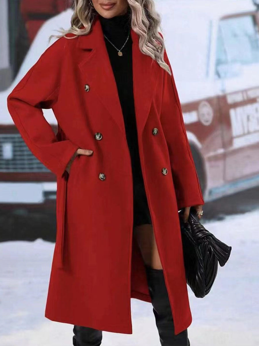 Street-Wave Classic Womens Trench Coat With Double Button Closure For Modern Women Warm Winter Style