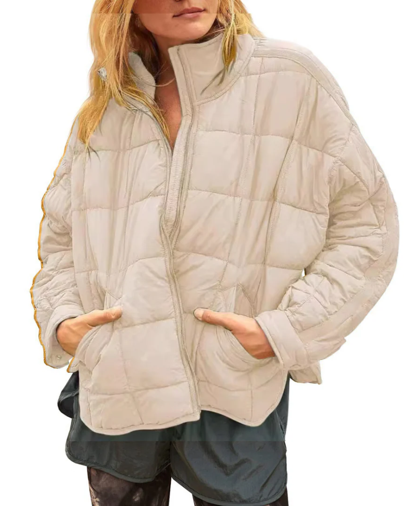 Street Wave Lightweight Compact Zip Puffer Jacket For Women Cloudlike Warmth And Modern Comfort