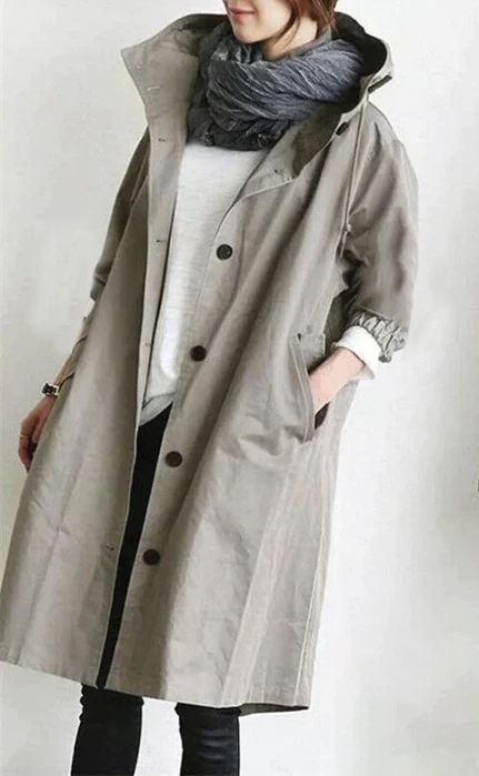 Street Wave Anna Hooded Trench Coat Unisex Comfort