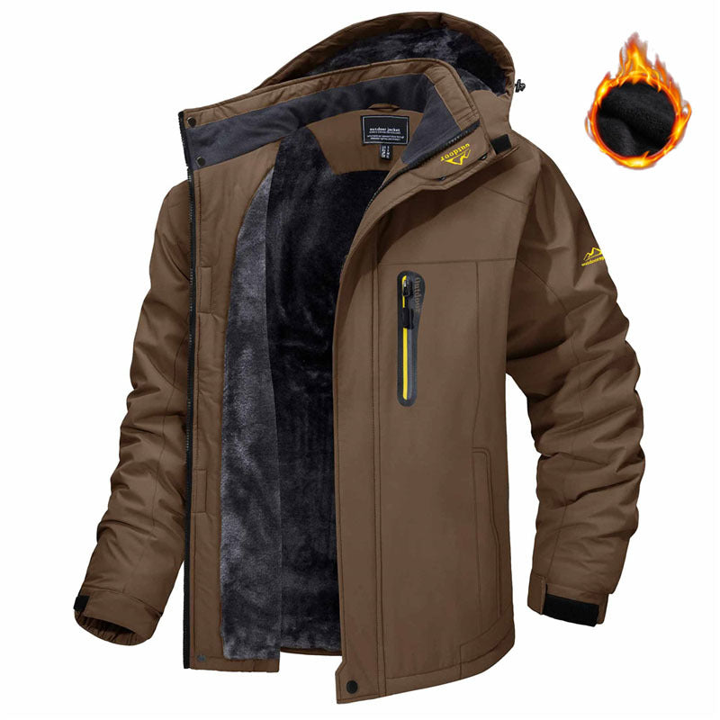 Street-wave Men's Winter Jacket Waterproof and Windproof Insulated with Plush Fleece Lining