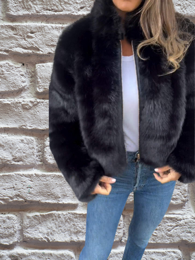 Street Wave Womens Faux Fur Coat Warmth And Luxury Cozy Soft Comfort For Modern Style Lovers