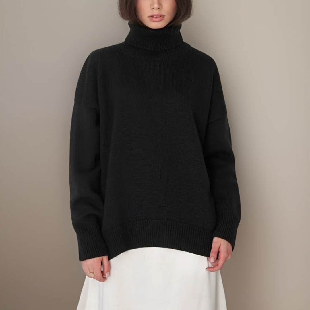 Street-wave Womens Winter Turtleneck Sweater Cozy Knit Elegant Comfort Flattering Fit For Casual Chic