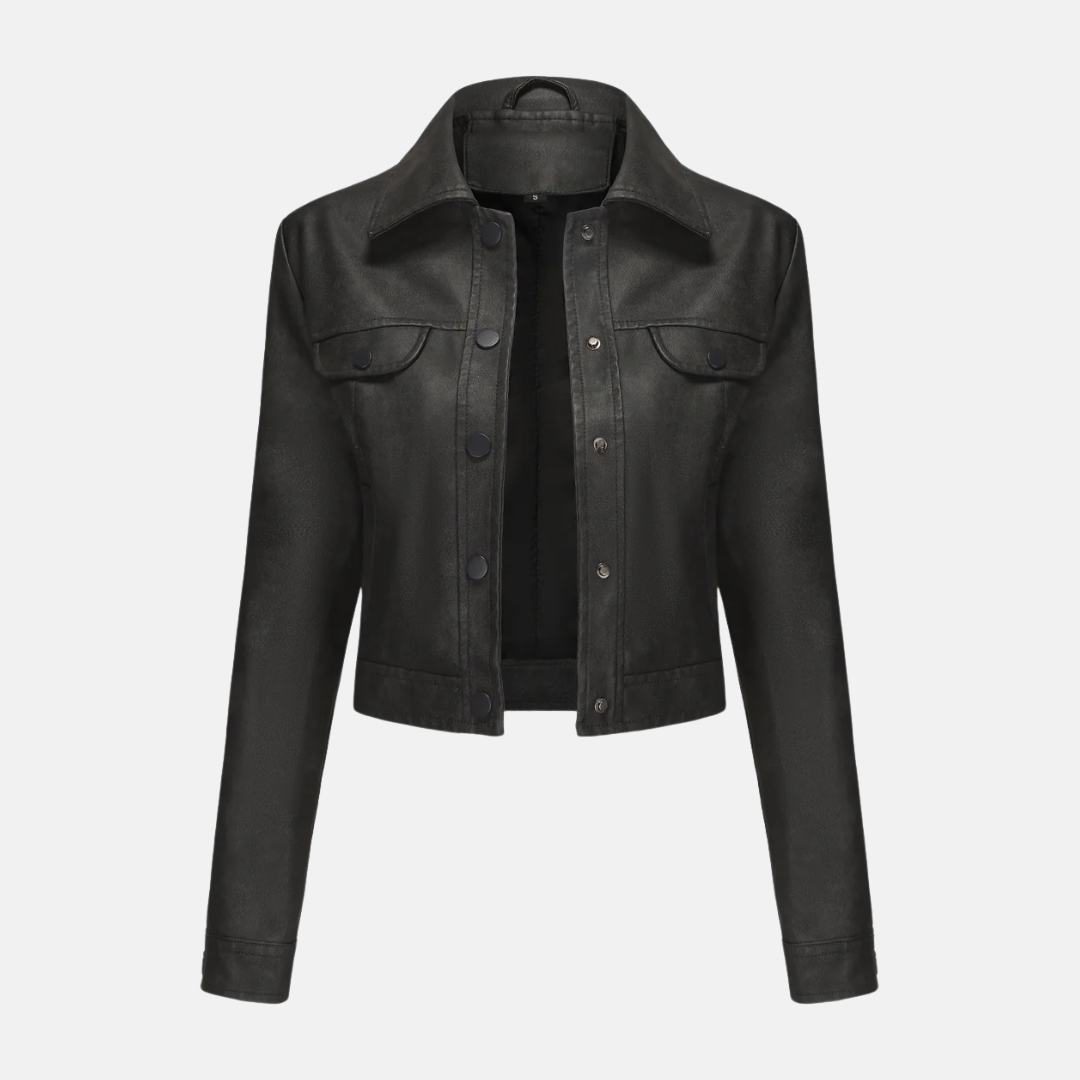 Street Wave Women's Cropped Jacket For Chic Women With Woven Texture